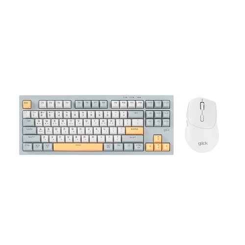 지클릭커 OFFICEPRO WMK50 사일런스 M 87 무선 키보드 마우스 세트 (Navy Blue)_이미지