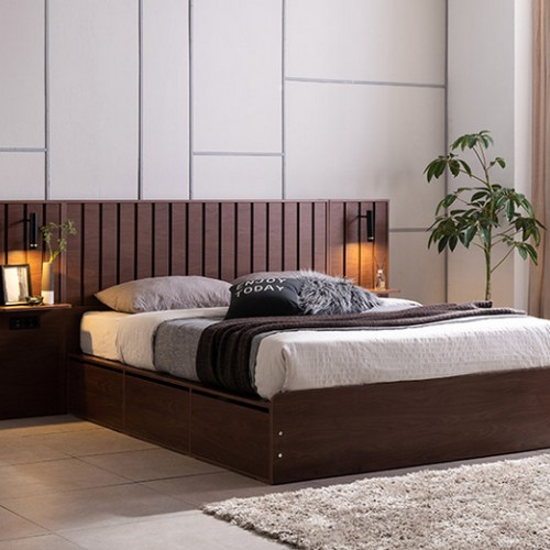 삼익가구 크로네 프리미엄 빅수납 호텔 LED침대 Q+협탁2개 (SB필로우탑7존독립)