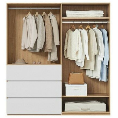 한샘 바이엘 채널 작은방 거울 붙박이장 데일리서랍형 (155cm)_이미지