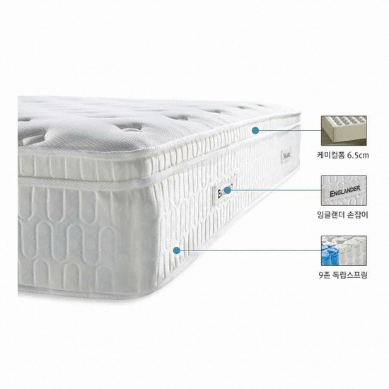 잉글랜더 삼중직 케미컬폼 65T 필로우탑 9존 독립스프링 매트리스 MS (27cm)_이미지