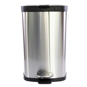 삼정크린마스터 고급형 무소음 사각 스텐 페달 휴지통 12L