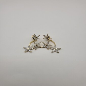 <b>스텔라</b>앤로라 여성귀걸이 플라워 특수큐빅 귀걸이 <b>18</b>K도금 SAR-127