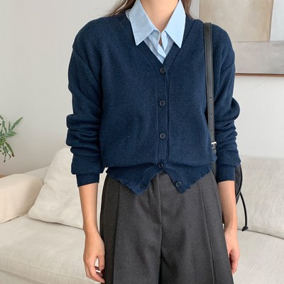 린다샵 레이지 베이직 기본 브이넥 가디건-cpcd3350k4a 다크그레이 Dark Gray FREE_이미지