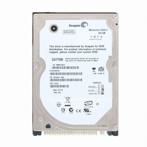 Seagate Momentus 5400.3 EIDE/5400/8M/노트북용/해외구매 (ST9160821A, 160GB)