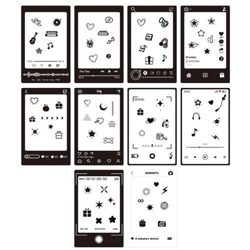 후지필름 INSTAX 미니필름 인스타 프레임 스티커 (10매)_이미지