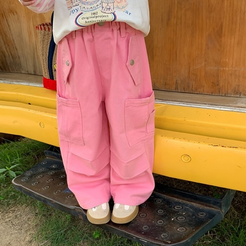 포켓 와이드 팬츠 R10864 140 핑크