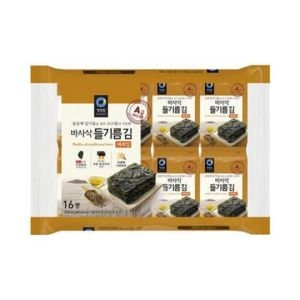 대상 청정원 들기름 바사삭김 파래김 4g (64개)_이미지