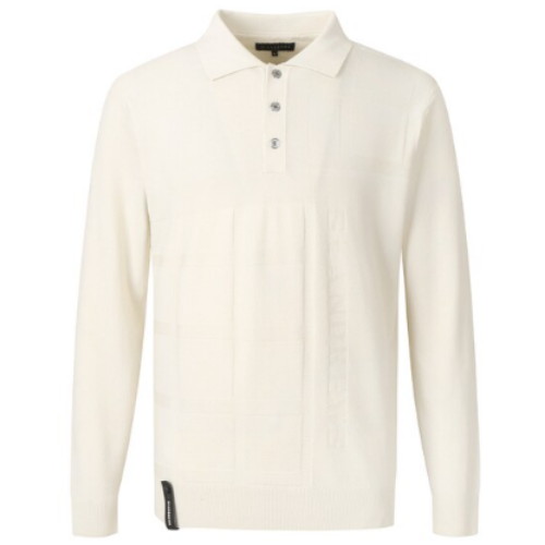 세인트앤드류스 체크 조직감 믹스 칼라 긴팔 니트 811E1SR102_BG