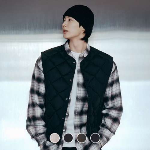 지오다노 남성 V넥/라운드넥 2WAY 다이아몬드 퀼팅 경량 베스트_075915_이미지