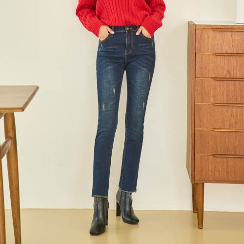  진마니아 허리스판 위빙기모 블루 내추럴 데일리 일자진 WJM-905 여자 여성 청바지