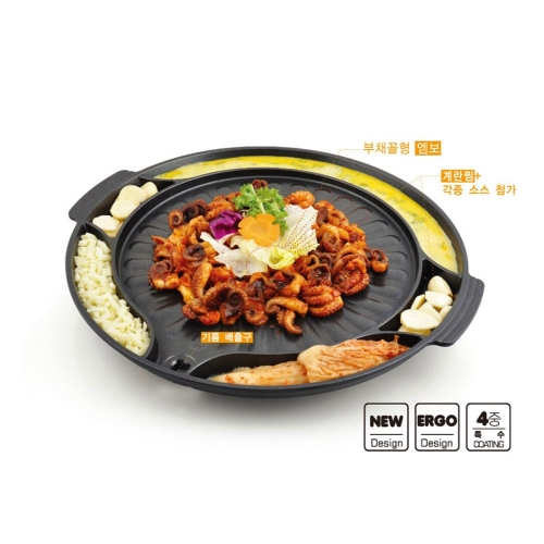 썬터치 계란찜원형구이팬 계란찜원형구이팬 ST-1600P 1개_이미지