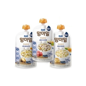 맘마밀 안심이유식 15개월 3종 총10개 소불4+닭백숙3+전복3