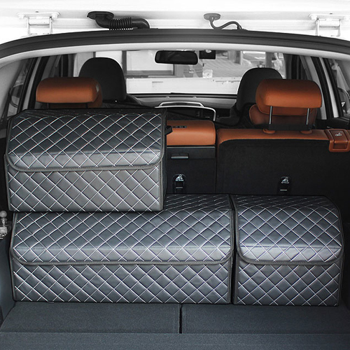 GMZ모터스 불카누스 퀼팅 가죽 트렁크 정리함 소형_이미지