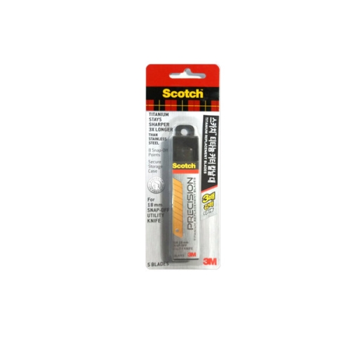 3M 스카치 티타늄 커터칼날 리필(대) 18mm (5개)_이미지