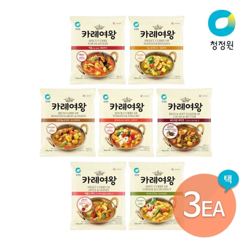 대상 청정원 카레여왕 애플 & 허니 108g (3개)