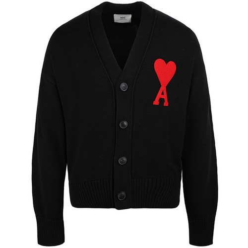 AMI 빅하트 오버사이즈 가디건 A21HK303 016 (001, 블랙)_이미지