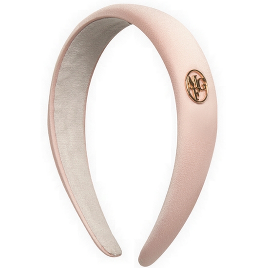 마리떼 CIRCLE LOGO SATIN HAIRBAND (pink)
