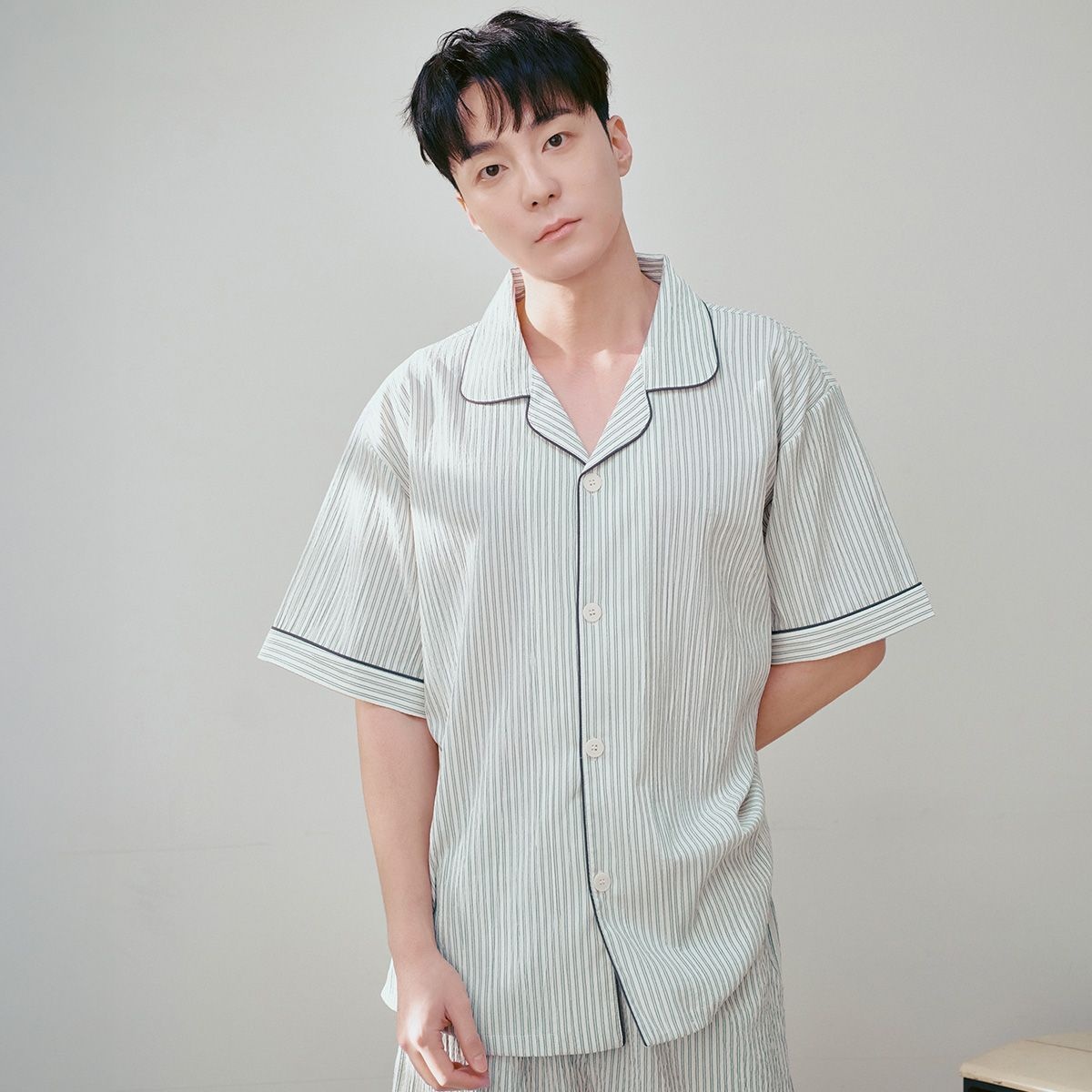 BYC 남녀공용 시어서커 반팔잠옷세트_NSZ1001이미지입니다. 누르면 해당 게시물로 새창이동합니다.