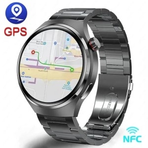 스마트 남성용 안드로이드 2024 워치 GPS 트랙 심박수 AMOLED 360360 HD 화면 혈당 BT 통화 IP68 방수_이미지
