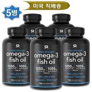 스포츠리서치 오메가3 피쉬 오일 1250mg 150캡슐 (5개)_이미지