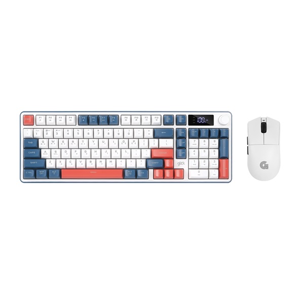 지클릭커 OFFICEPRO WMK990 사일런스 M LCD 98 무선 키보드 마우스 세트 (Gundam)