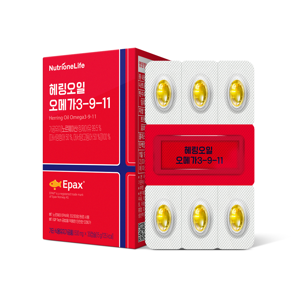  뉴트리원 헤링오일 오메가 3-9-11 500mg 30캡슐 [18개]