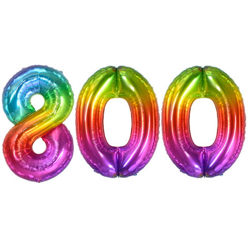 생일파티 숫자풍선 대형 레인보우 800