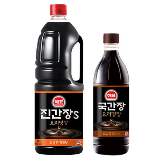 사조대림 해표 진간장S 요리명장 1.8L+국간장 요리명장 930ml (1개)