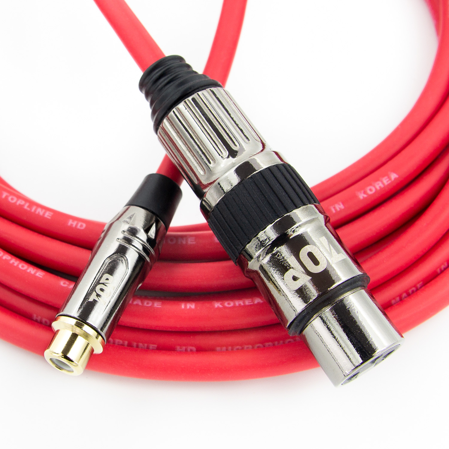 탑라인에이치디 HDTOP 메탈 RCA 암 to XLR 암 케이블 레드 (30m, HT-TP458)_이미지