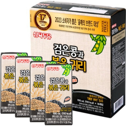 삼육식품 검은콩 볶은 귀리 두유 190ml