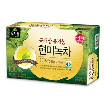 녹차원 국내산 유기농 현미<b>녹차</b> 100T