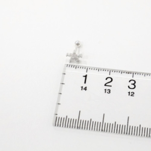 옷자락 여자 925 큐빅 꽃무늬 피어싱 실버 쁘띠 귀걸이 41607_A24243