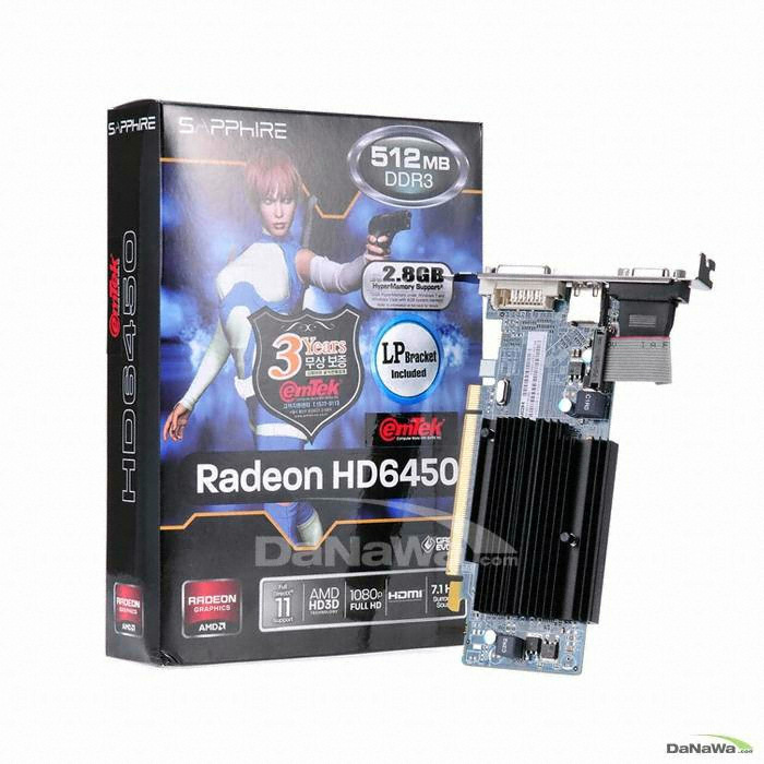 SAPPHIRE �󵥿� HD 6450 D3 512MB