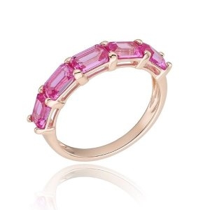팔레트 라인 핑크 사파이어 14K 반지 LRD25010D