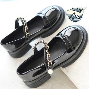 모던 스타일 통굽 에나멜 구두 골드체인 포인트 WFH2VSL_이미지