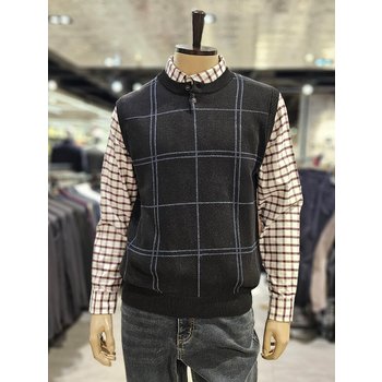 남성 워셔블 체크 니트 베스트 DKVVA12CCB ECJ_이미지