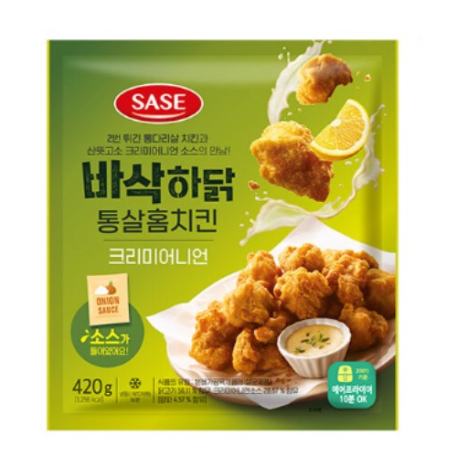 사세(SASE) 바삭하닭 통살홈치킨 크리미어니언 420g (6개)_이미지