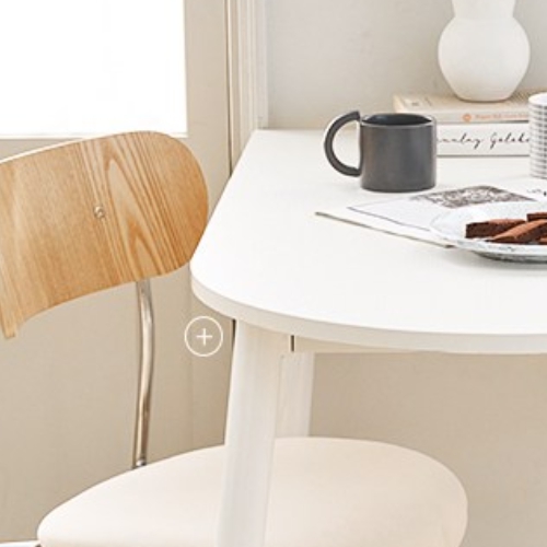 바스포르 해유 반타원 와이드 식탁 1200 (의자별도)_이미지