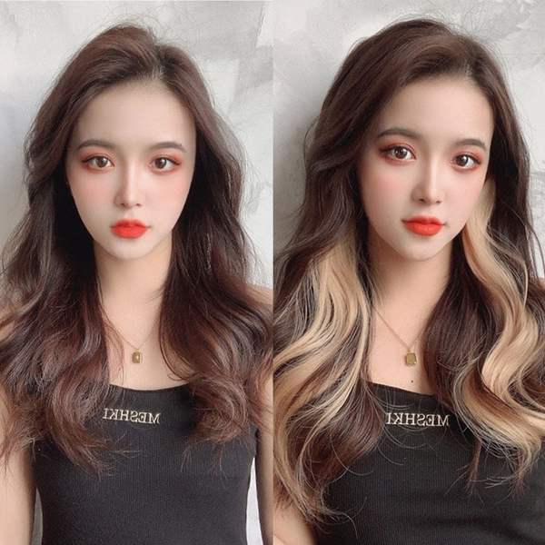 포인트 800RCW64 롤링볼륨 컬러 헤어피스 붙임머리_이미지