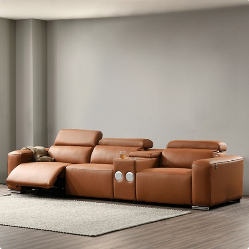 스코나 이튼스 구스 실리콘레더 가죽 리클라이너 4인용 (홈바형)_이미지