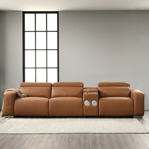 스코나 이튼스 구스 실리콘레더 가죽 리클라이너 4인용 (홈바형)_이미지