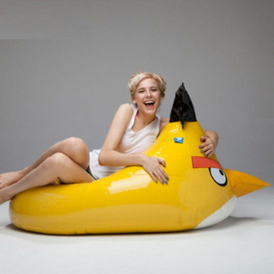 폴리몰리 홈플렉스 폴리몰리 빈백 소파 앵그리버드 (AB03, 옐로우)_이미지