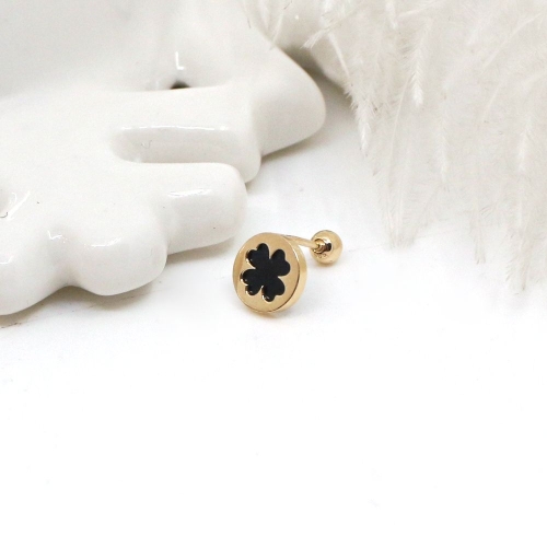 14k 네잎클로버 오닉스 피어싱 OPPKE6426