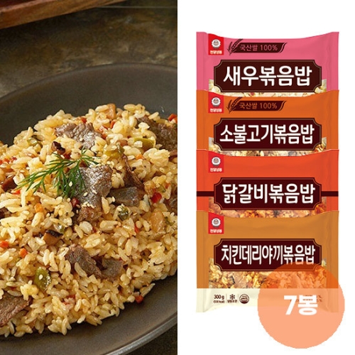 천일식품 볶음밥 300g 7개 햄야+김치+새우+낙지+불고기+잡채+닭갈비_이미지