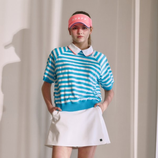 온오프 스트라이프 테리지 루즈핏 티셔츠 OF9004LA_BLUE_이미지