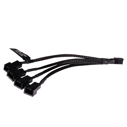ALPHACOOL Y형 스플리터 3pin to 4x3pin 케이블 (0.15m, 블랙)