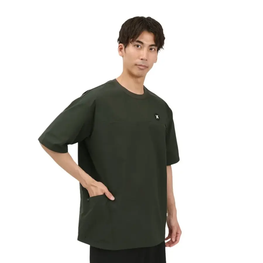 헐리 팬텀 우븐 아이콘 오버사이즈 반팔 티셔츠 MUSS251021-TME -다크 그린 382409