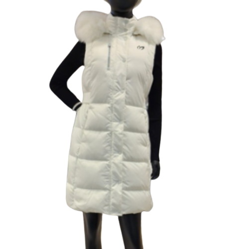 마스터바니에디션 폭스 퍼 후드 헤비 다운 롱 베스트 421C4JV253 (WH, 화이트)