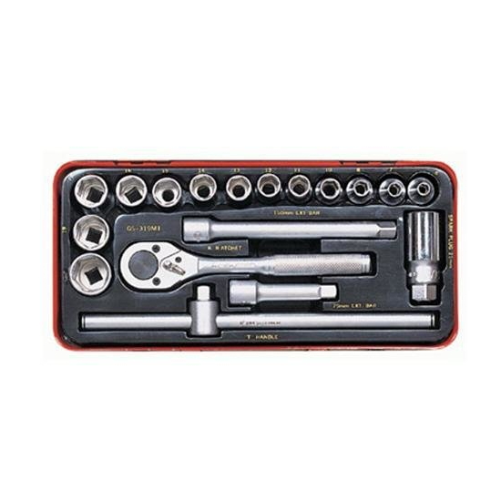 지니어스 3/8인치 핸드소켓세트 GS-319M2 (19pcs)_이미지