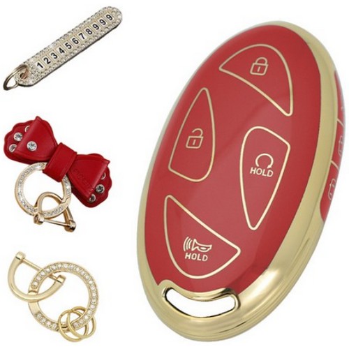  루루형제 프리미엄 TPU 키케이스 현대 7버튼 전용 AH-11 + 번호키링 + 리본키링